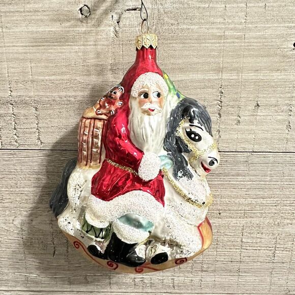Christopher Radko Carousel Rocking Horse Santa‎ 6" Christmas Ornament 1995 - Picture 1 of 9